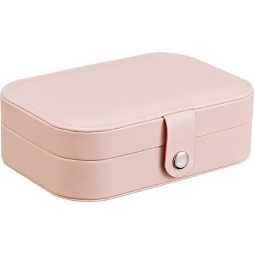 Leather Jewelry Box Korean Style Earrings Plate Organizer Display Portable Lady Necklaces Joyeros Ring Storage Box Bracelet Case