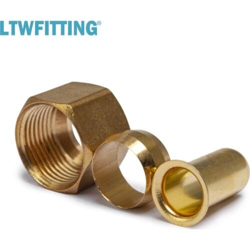 LTWFITTING Value Pack 1/2"OD Brass Compression Insert,Compression Sleeve Ferrule,Compression Nut
