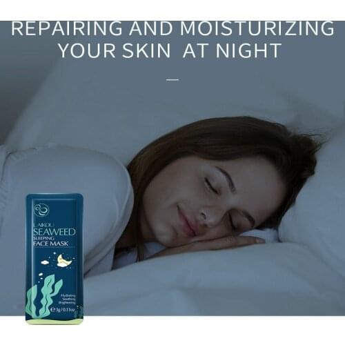 20Pcs LAIKOU Seaweed Sleep Face Mask Brightens Moisturizes And Relieves Sensitive Skin Disposable Sleep Mask Skin Care Cosmetics