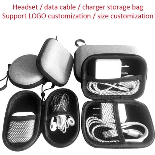 Mini Headphone Case Bag Portable Earphone Earbuds Box Storage for Memory Card Headset USB Cable Charger Organizer