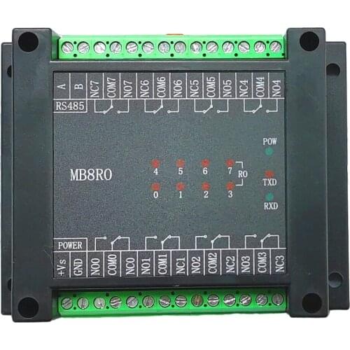 Switch Output Module 8 Relay Outputs Isolated RS485 MODBUS RTU Communication