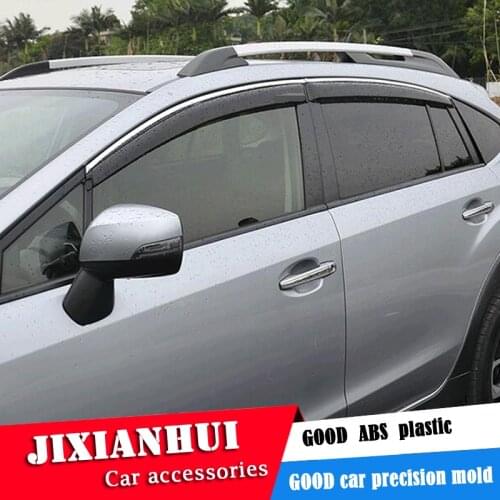 For subaru XV Plastic Window Visor For subaru XV 2013-2017 Vent Shades Sun Rain Deflector Guard 4PCS/SET Car Styling