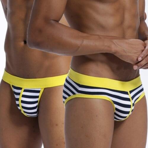 Striped Mens briefs Underwear Men Comfortable Breathable Panties Sexy U-shaped Convex Penis Bag Male bikini Brand Underpants