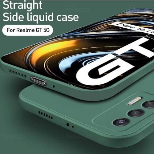 Luxury Original Square Liquid Silicone Cases For OPPO Realme GT 5G Shockproof Soft Phone Cover Shell Fundas For Realmy GTNeo Neo
