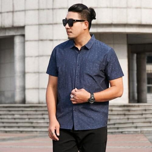 Summer Brand Mens Short Sleeve print Leisure Shirt High Quality Single Breasted Loose Male Clothes Large Size 6XL 7XL 8XL