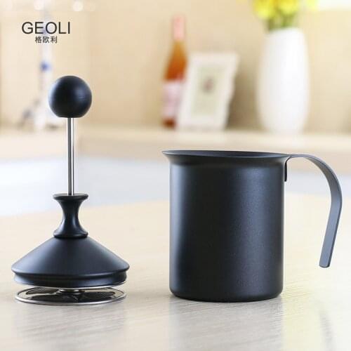 Manual Milk Frother Stainless Steel Double Mesh Cappuccino Milk Creamer Milk Foam Mesh Coffee Foamer Creamer