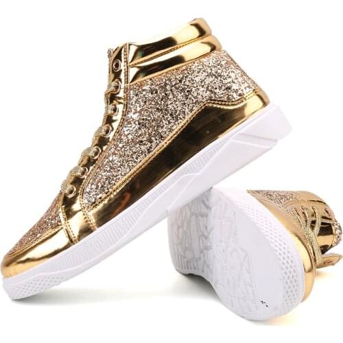 Women Shoes Gold Sneakers Shining Fashion Trainers Women Shoes Casual Lace-Up Tenis Feminino Zapatos De Mujer Womens Sneakers