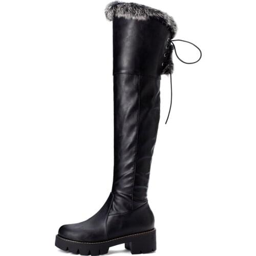 Winter for woman New Fashion Sexy New Consice Shoes Pure Color White Boots Over The Knee High Boots Big Size 42 43