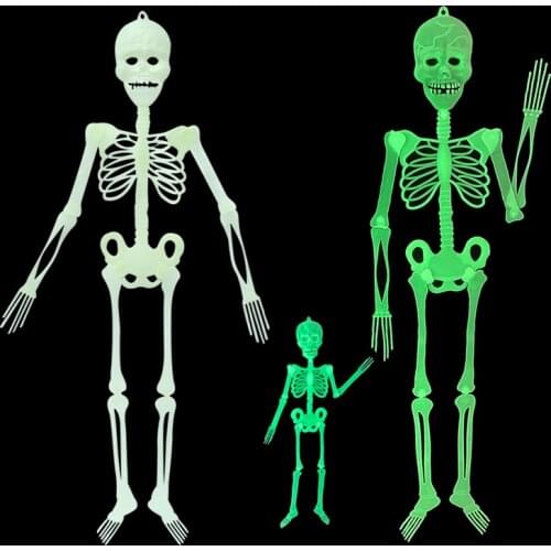 1pc 32/90cm Luminous Skeleton Halloween Decoration Glow In The Dark Hanging Pendant Ornament Indoor Outdoor Home Party Bar Decor