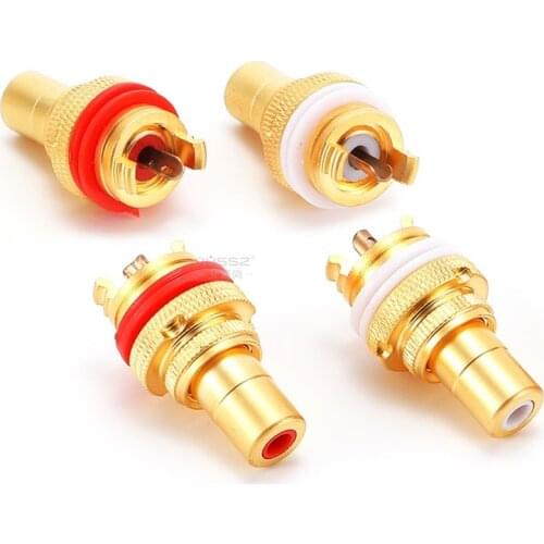 1Pcs AVSSZ RCA female socket copper and rhodium-plated gold-plated welding AV power amplifier audio speaker terminal HIFI