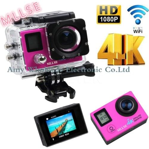 100% Original MLLSE Dual Screen Sport action video camera 4K wifi Ultra HD 1080p 30fps 170D waterproof cam sports camera