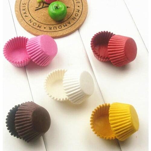 333# 1000Pcs Mini Chocalate Paper Liners Baking Muffin Cake Cupcake Bakeware Cases Solid Color