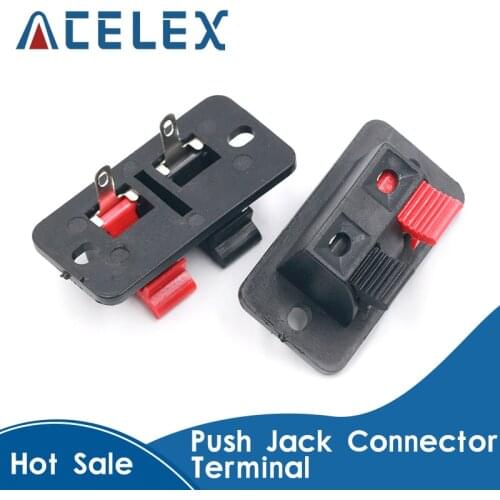 2Pcs Plastic 4 Positions Connector Terminal Push In Jack Spring Load Audio Speaker Terminals Breadboard Clip