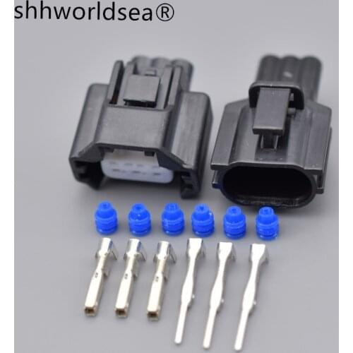 Shhworldsea 3 pins car auto connectors male female 1.2mm wiring harness Oxygen Sensor Plug adapter 7183-7874-30 7183-7874-30
