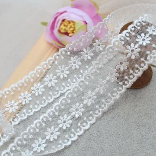 3M/lot Width 12CM Taiwan Island style fine cotton embroidered lace dress trimming cuffs decorative accessories SC744