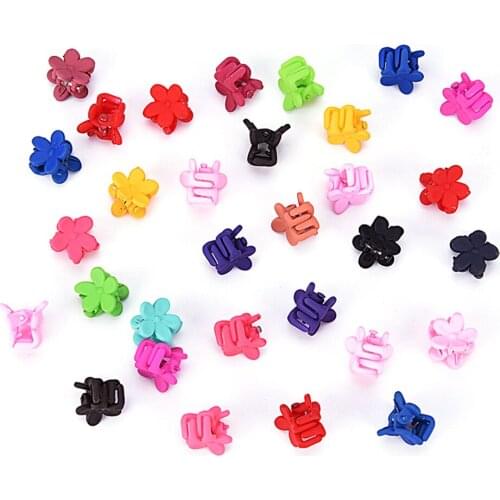 30pcs Hairpins Mini Flowers Gripper Korean Children 4 Claws Plastic Hair Clips Clamp Hair Braid Clips