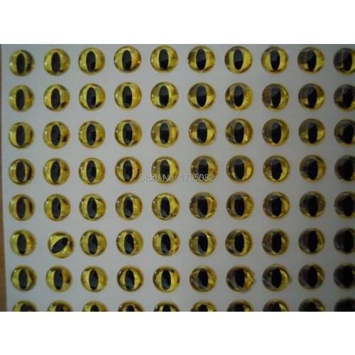 310pcs 6mm Snake Pupil Golden Fish Eyes 3D Holographic Lure Eyes Fishing Lure Eyes Dolls Crafts Jigs