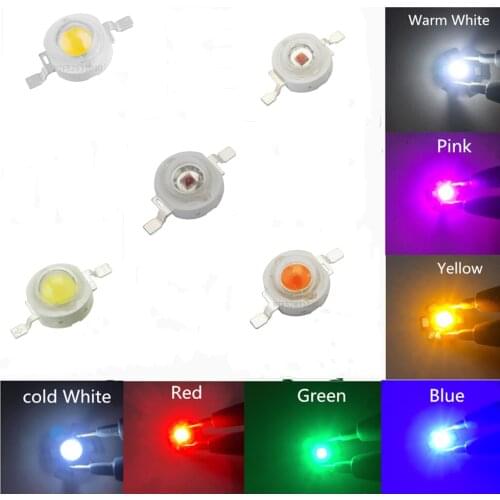 50X 3W High Power Light-Emitting Diode LEDs Chip SMD Light Bead Emitter White Red Green Blue Yellow Bulb Diodes Lamp 120 Degrees