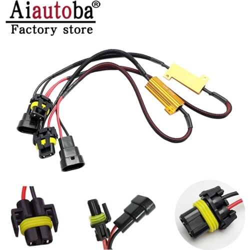 Aiautoba 9005 9006 LED Load Resistors Adapter 50W 6Ohm Error Free Fix Headlights/Fog Lights Flashing Flickering/Error Free H7 H8