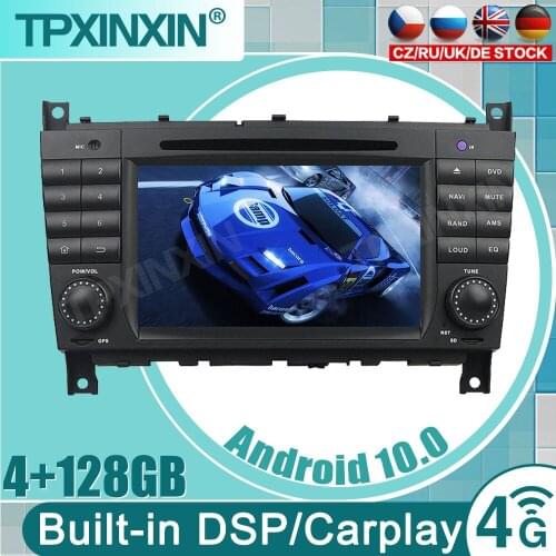 Android 10 HD Car Radio For Mercedes Benz C-Class W203 2004-2007 CLC W203 2008-2010 W209 GPS Navigation SWC