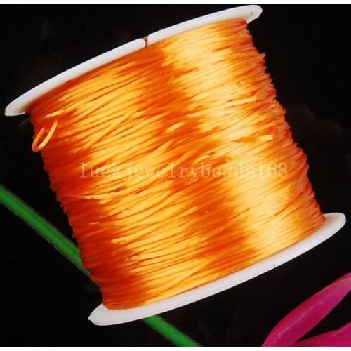 Free Shipping Women 1MM Orange Crystal Stretch Elastic Beading Cord 100M 1Pcs C2202