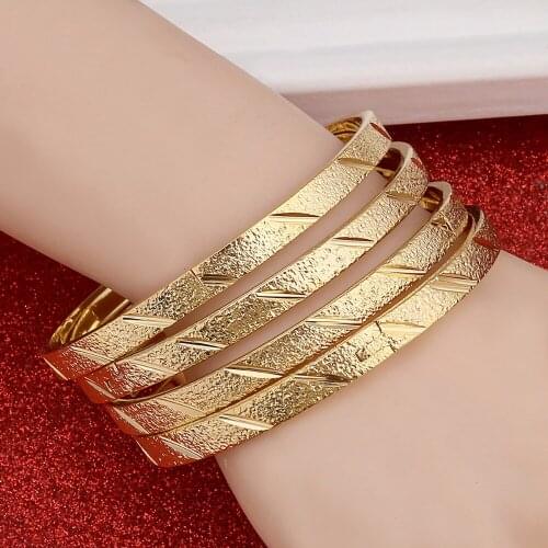 Dubai Bangle Jewelry Gold Color Ethiopian African Bracelet for Women Africa Arab Items