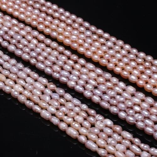 Natural Freshwater Pearl Beads AAA Loose Beads Rice Pearls for Charms Jewelry Making Necklace Bracelet Accessories 4-5mm