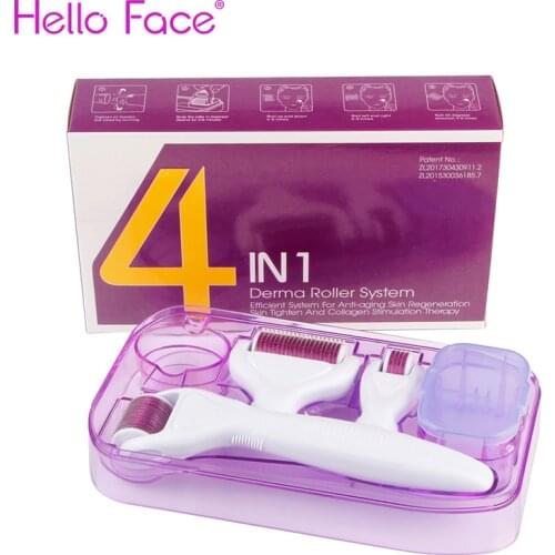 DRS Derma Roller 4 in 1 Dermaroller Skin Rejuvenation Meso Therapy Microneedle Roller