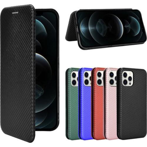 Flip Wallet Case for iPhone 13 Carbon Magnetic Card Slot Book Shell iPhone 13 Pro Max Leather 360 Protect Cover iPhone 13 Mini