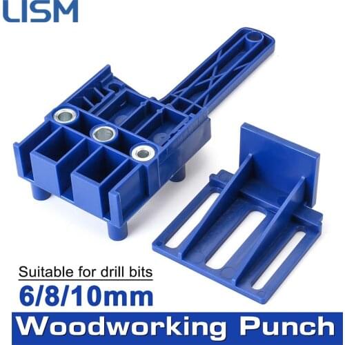 Woodworking Dowel Jig 6/8/10mm Drill Bit Handheld Pocket Wood Drilling Doweling Hole Saw Drills Guide Hole Locator For Carpentry