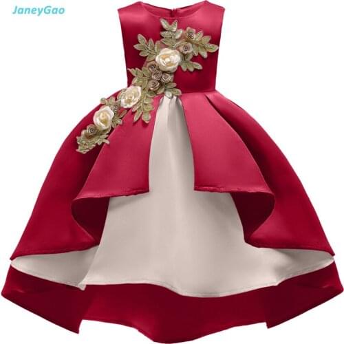 JaneyGao Flower Girl Dress For Wedding Party New Style Christmas New Year Girls Dress Childrens Clothing Dress Princess