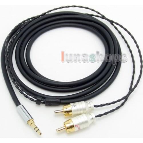 LN004272 2m 3.5mm Male To 2 RCA CAR AUX HiFi Audio Cable For AMP Headphone etc