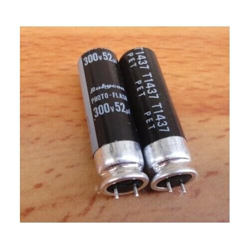 25pcs low esr 300v 52uf photo flash capacitor 8*28mm