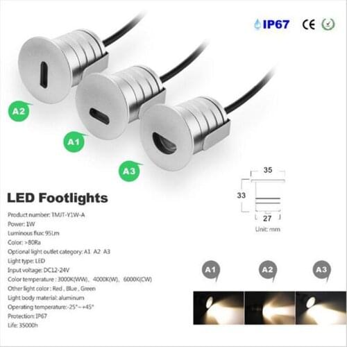 Mini 1W LED Floor Deck Stairs Garden Landscape Light Led Paver Lighting 1W LED Underground Lights Buried Inground Lamps Aluminum