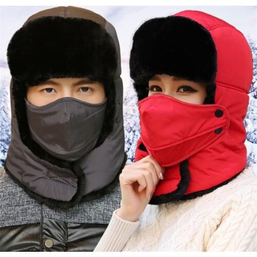 Mens Winter Cycling Windproof Ear Hat Womens Warm Padded And Velvet Winter Cotton Hat Winter Ski Leifeng Hat