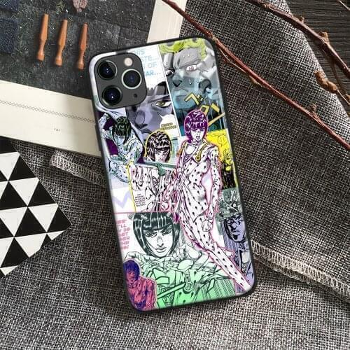 Bruno Bucciarati JoJos Bizarre Anime Soft Silicon Glass Phone Case for IPhone SE 6s 7 8 Plus X Xr Xs 11 12 Mini Pro Max Samsung
