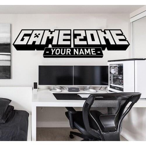 Personalized Name Game Zone Wall Decal Playroom Custom Video Gaming Gamer Xbox Ps Wall Sticker Gameroom Teen Vinyl Home Decor
