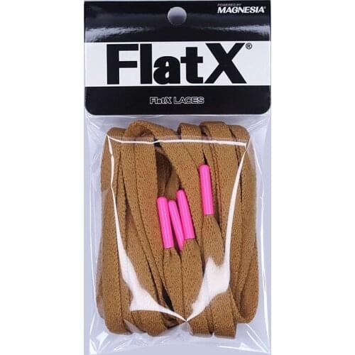FlatX 8mm Khaki/ Hot Pink Color Metal Tips Shoelaces High Quality Professional Sneaker Laces Shoelace Lacet
