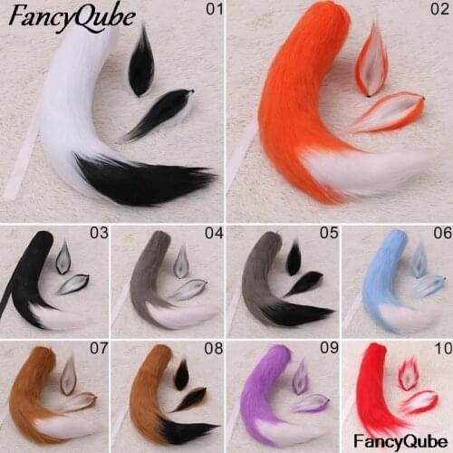 Ears Tail Fursuit Plush Cute Animal Ears Headband Foxtail Cosplay Headwear Holiday Accessories Set