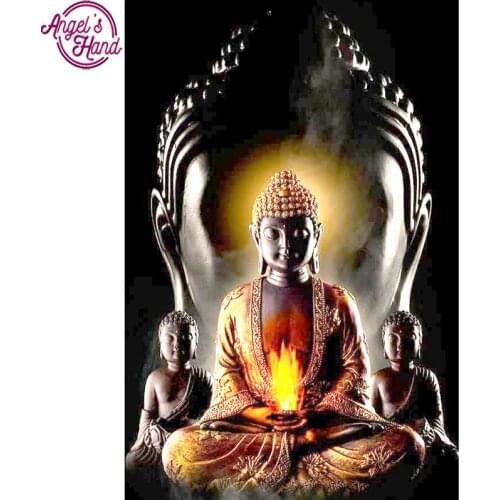 Full square diamond 5D DIY diamond embroidery Buddha with candle diamond painting Cross Stitch Rhinestone mosaic decoration