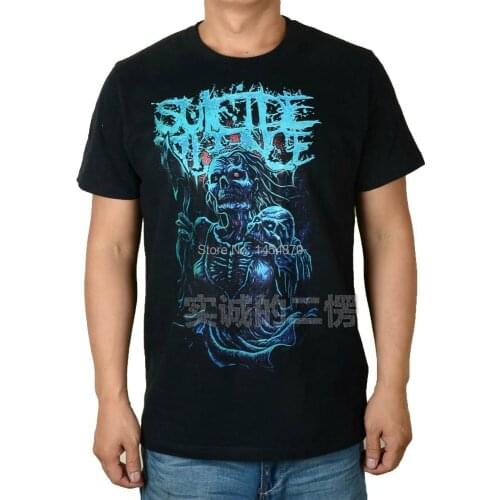 Horrible Blue Demon Suicide Silence Rock Brand shirt 3D fitness Punk Hardrock heavy Dark Metal 100%Cotton