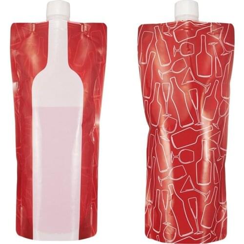 1PC Plastic Foldable Reusable Portable Wine Bottle Bag Unbreakable High Quality Travel Portable Leak Proof Wine Bag