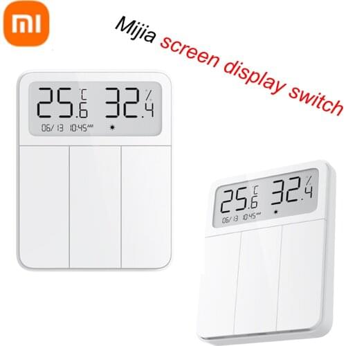 Xiaomi Mijia Smart Wall Switch Light Remote Control Wireless 3 Key Switchs With Temperature and Humidity LCD Digital Screen