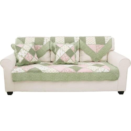 Four Seasons Universal New Cotton Non-Slip Fabric Sofa Cushion Pure Cotton Idyllic Cushion Sofa Cover Backrest Towel sofa cover