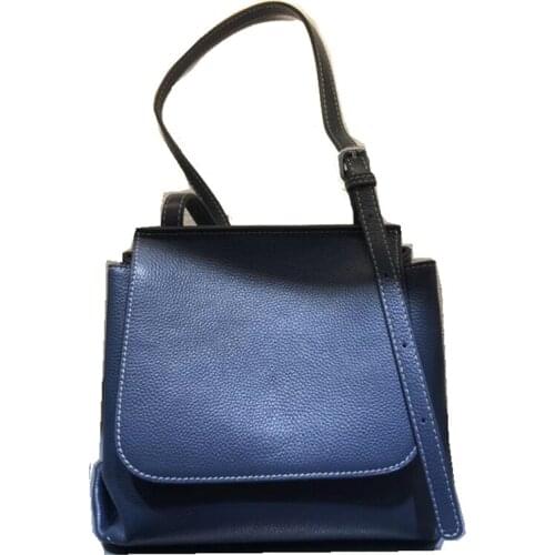 Famous design flap bucket bag Genuine Leather messenger bag womens autumn and winter retro wild large-capacity shoulder bag