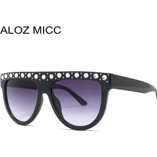 ALOZ MICC Women Oversized Rhinestones Sunglasses Fashion Square Sunglasses Women Vintage Shades Luxury Female Oculos Q457