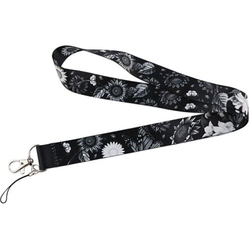 Painting childlike Sunflower Flowers Lanyard Badge ID Mobile Phone Rope Key Lanyard Neck Straps Accessories webbings ribbons