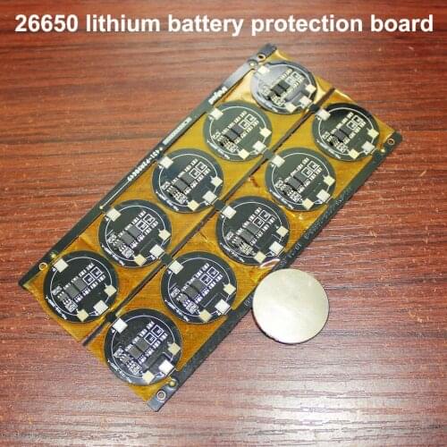 10pcs 26650 Battery 3.7V Double MOS Protection Board Battery DIY 4.2V Protection Board Current 4A