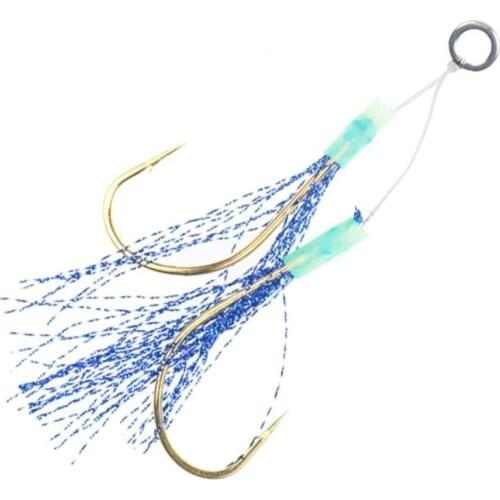 #14-26 Japan Fishing Hook Sea Fishing Metal Tassel Double Fish Hook Bait Holder Fishing Tackle Tool Accessory Fishhook