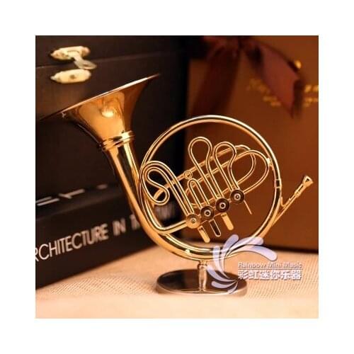 15 cm copper gold plated Western pipe Mini horn musical instrument model